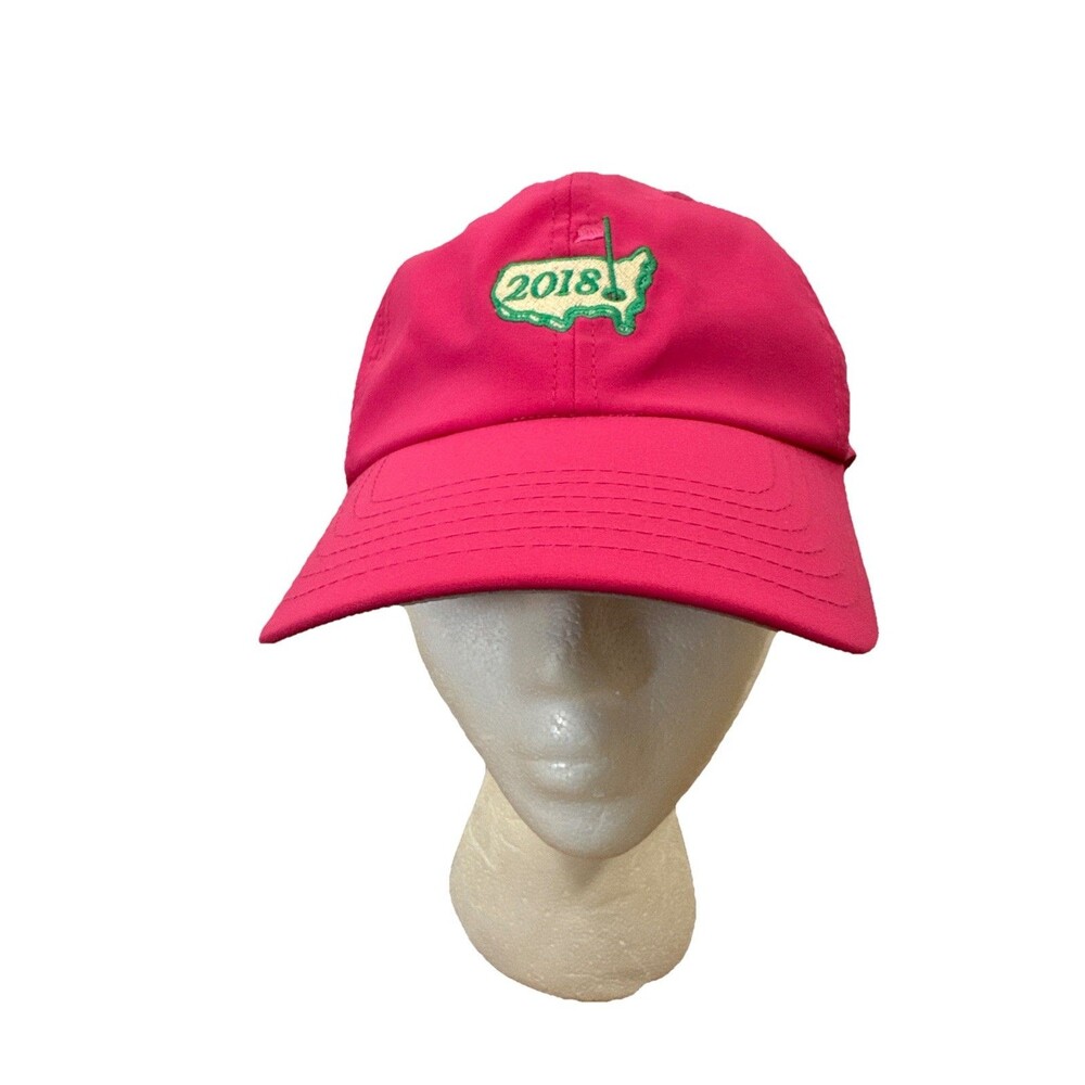 Masters Golf Womens 2018 Pink Hat Green Embroidery American Needle Adjustable